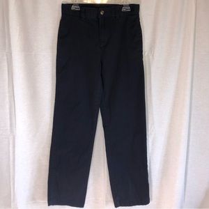 Boys Dark Navy Blue Straight Leg Flat Front Chino Pants Classic School Uniform